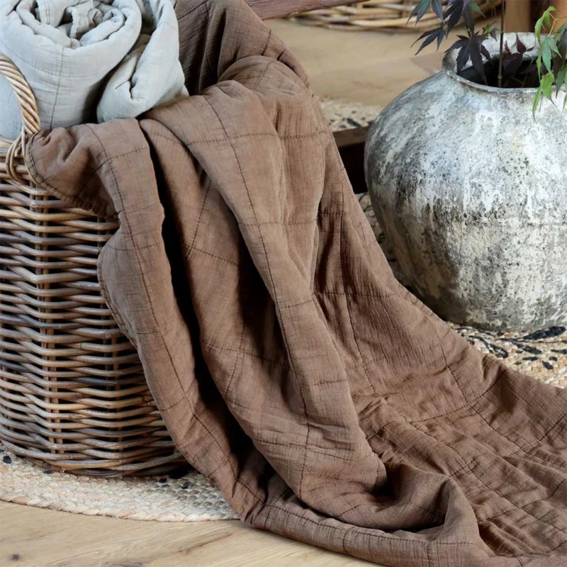 Chic Antique - Vintage Quilt Steppdecke Walnuss 130x180 cm