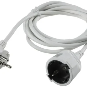 Schutzkontakt-Verlängerung, 3m, weiß H05VV-F3G 1,5mm² 16A/250V