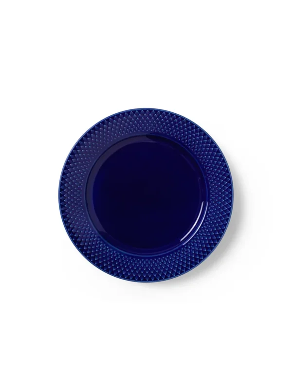 Rhombe Teller, dunkel Blau Ø23 cm von Lyngby Porcelæn