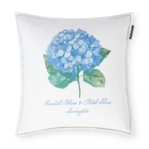 Lexington Floral Embroidered Kissenhülle aus Leinen und Baumwolle
