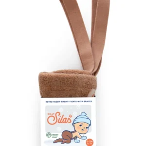 Teddy-Strumpfhose mit Trägern mit Fuß light brown rose