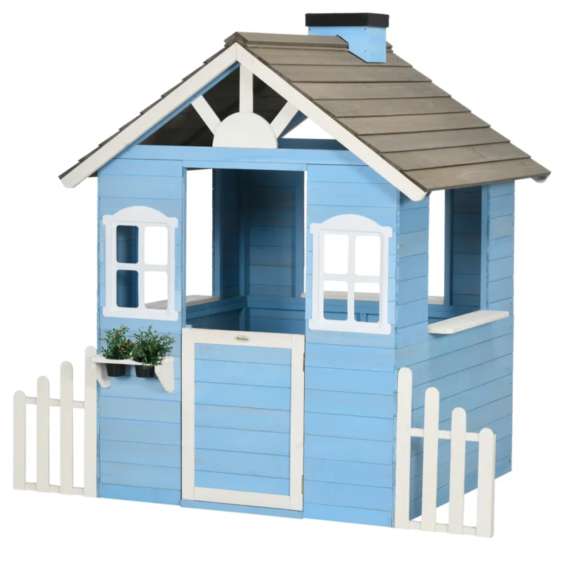 easycomfort easycomfort casetta per bambini in legno da esterno eta 3 7 anni 151x112 5x142cm blu