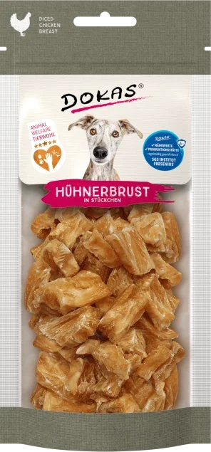 DOKAS Snack Hund Hühnerbrust in Stücken - Tierwohl Haltung