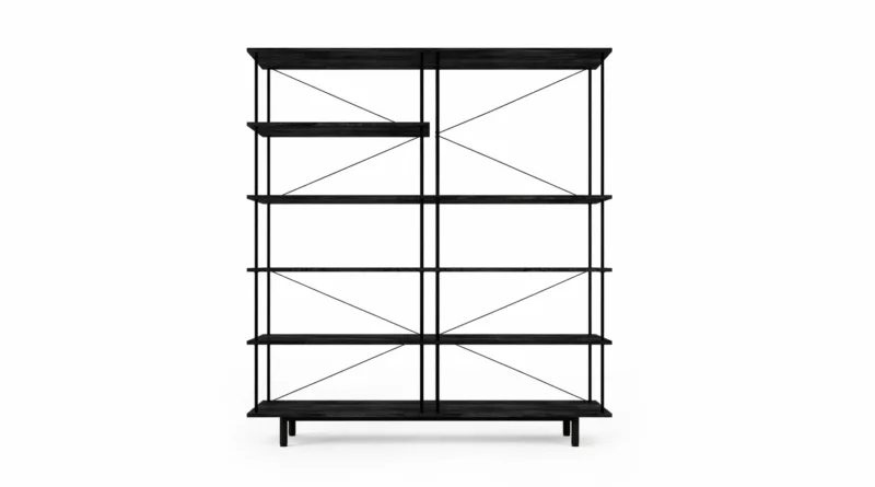 Seiton Regal 5-1 L in Schwarz Eiche von Stellar Works