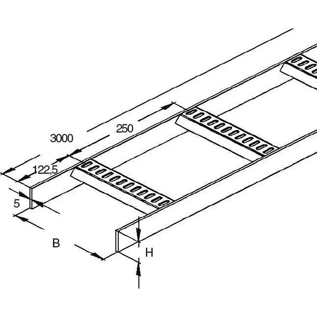 Niedax - Kabelleiter Schiffskabelleiter KLMU 40.600 F − 3 Meter