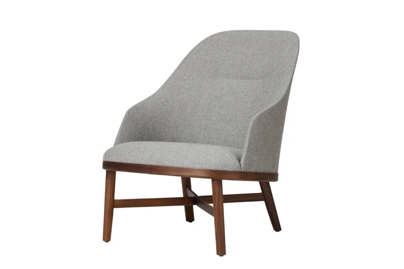Bund Lounge-Sessel, Walnuss, Melange Nap 111 von Stellar Works