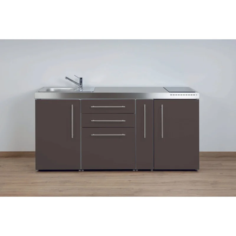 Stengel - Mini-Küche Miniküche Premiumline MPMM180AIKFreBli2Sn Mokka metallic
