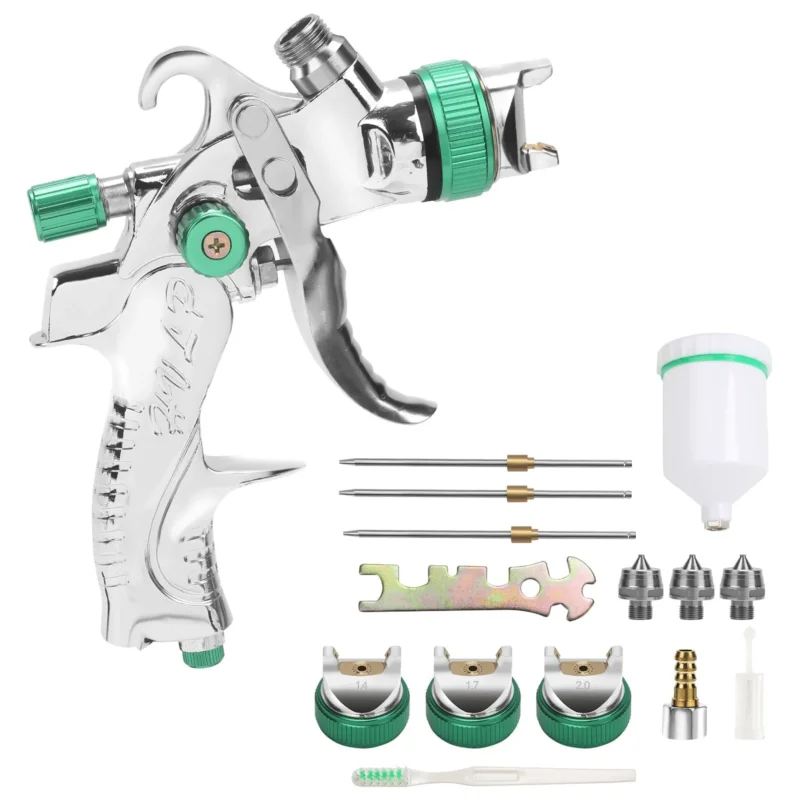 HVLP Lackierpistole Spritzpistole Set mit Edelstahldüs | Karnz