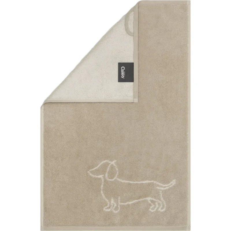 Cawö Gästetuch We love Dogs 6248 natur-beige