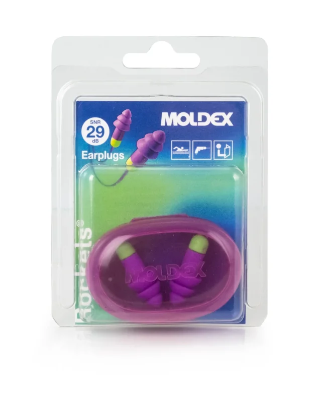 Moldex Wiederverwendbare Gehörschutzstöpsel Rockets Cord, ein Paar im PocketPak/Blister SNR 29 dB