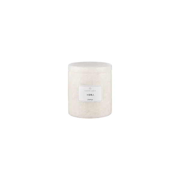 blomus FRABLI Duftkerze Mora – Marmor, Soja Naturwachs, S