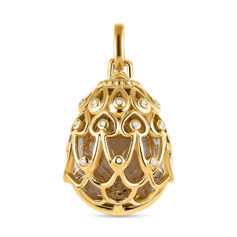 GP Spezial Kollektion - Prasiolith, Kanchanaburi blauer Saphir Anhänger, 925 Silber Gelbgold Vermeil ca. 15.27 ct