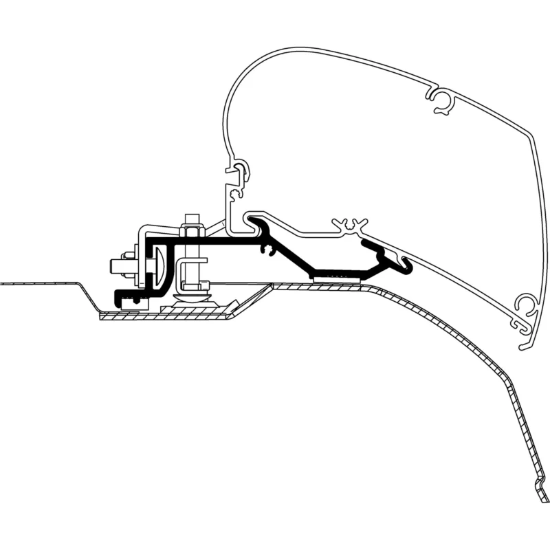 Adapter für Fiat Ducato ab Bj. 2006/07 zu TO Serie 6 für Markisenlänge 3,25 m