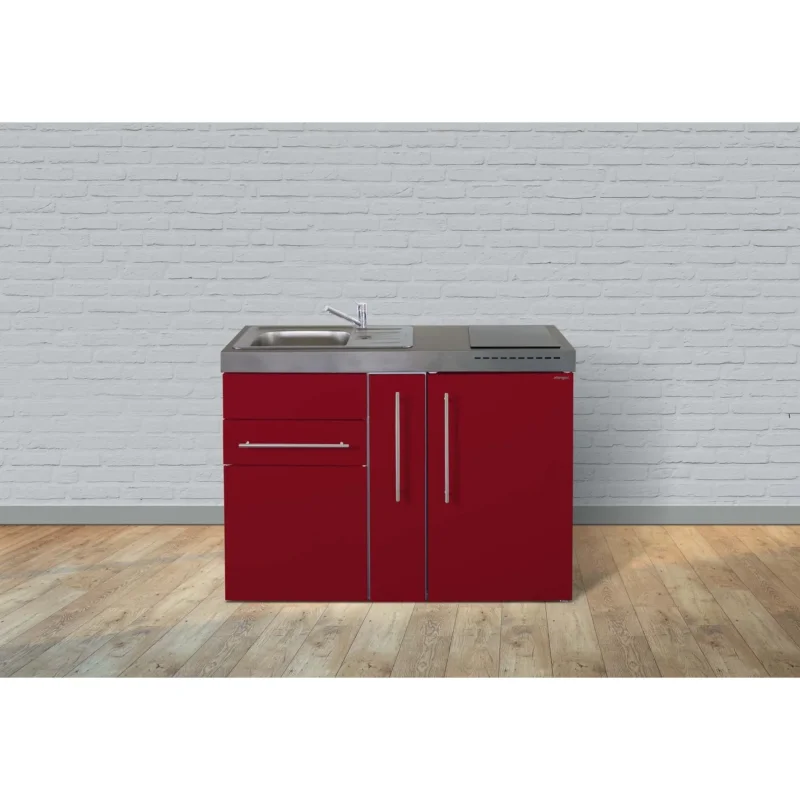 Stengel - Mini-Küche Miniküche Premiumline MPBR120AGKFreBliS Bordeauxrot