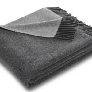 Biederlack Wollplaid Doubleface 130x170 anthracite-grey