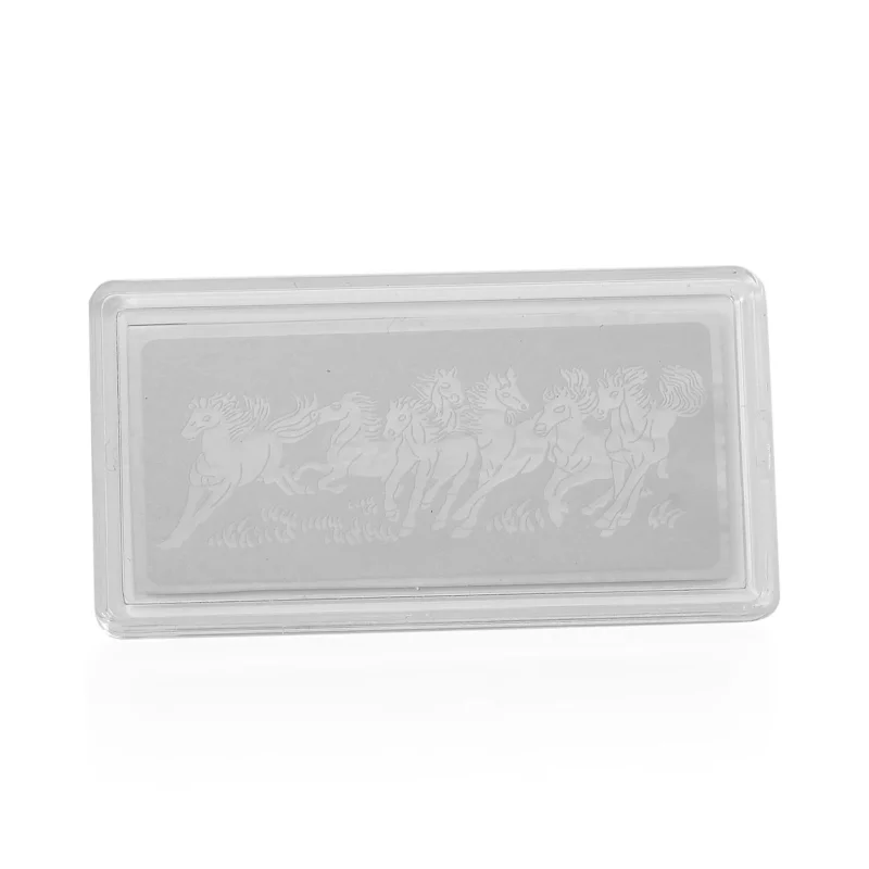 950er Platin-Folie mit Pferdemotiv, 6x3cm, 500mg