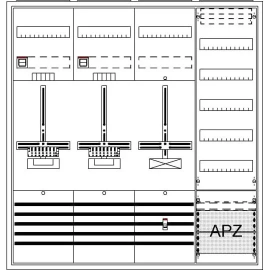 Striebel&John - Zähler-Komplettschrank Komplettschrank DA47QH AP3Pkt.A472Z1S1V5A2