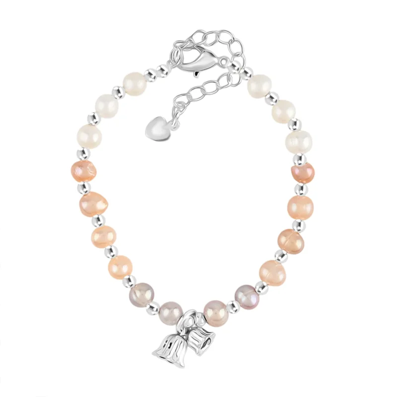 Mehrfarbige Süßwasser Perle Armband ca. 15.25 cm + 5 cm Extender, Nickelfreies Messing Silberfarben