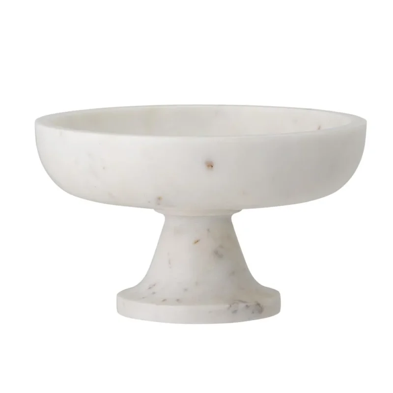 Bloomingville Eris Schale mit Fuß Marmor Weiß 20,5 x 11,5 cm
