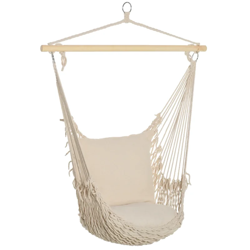 easycomfort easycomfort amaca altalena imbottita in corda per interni ed esterni bianca