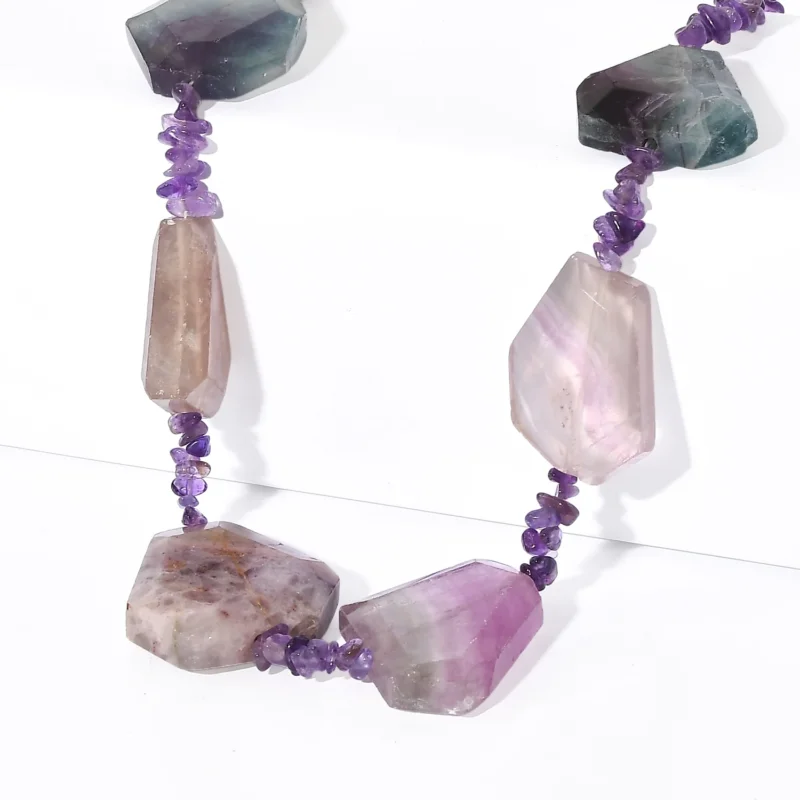 EVER TRUE Mehrfarbiger Fluorit Halskette ca. 45 cm Nickelfreies Messing ca. 275.00 ct