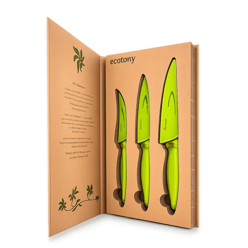 Ecotony Messerset, 3-teilig, mit Schutzkappen, Klingenlängen 7,6 cm, 8,9 cm und 10,2 cm