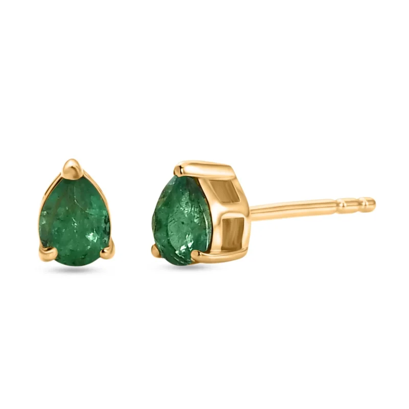 D'Joy AAA Kagem Sambischer Smaragd Ohrringe 925 Silber 750 Gelbgold vermeil ca. 0.56 ct