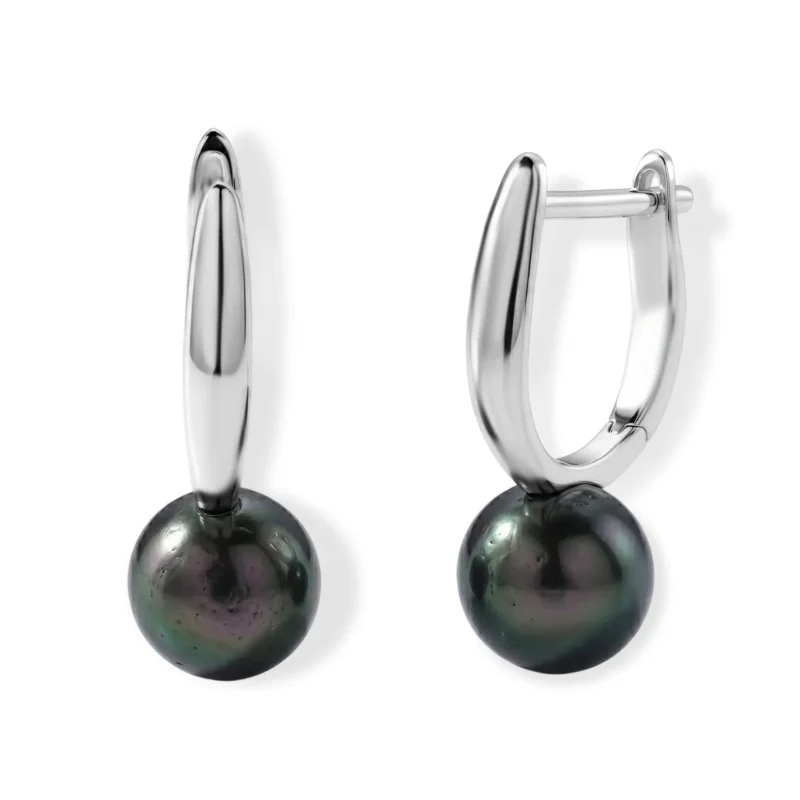 D'Joy Tahiti Perle (8-9 mm) Ohrringe 925 Silber Rhodiniert
