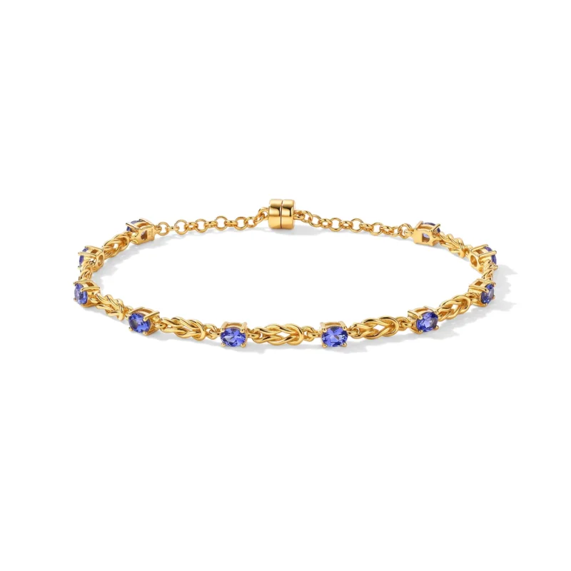 EVER TRUE Tansanit Armband ca. 19 cm 950 Kupfer ca. 2.20 ct