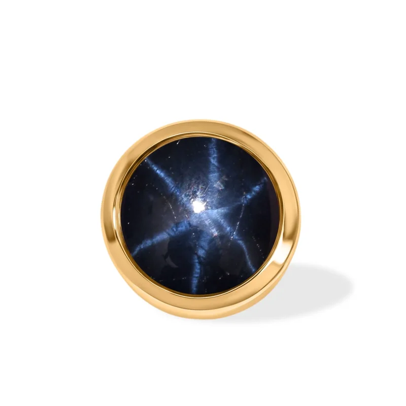 D'Joy AA blauer Stern Saphir Anhänger, 925 Silber 750 vergoldet - 1,37 ct.