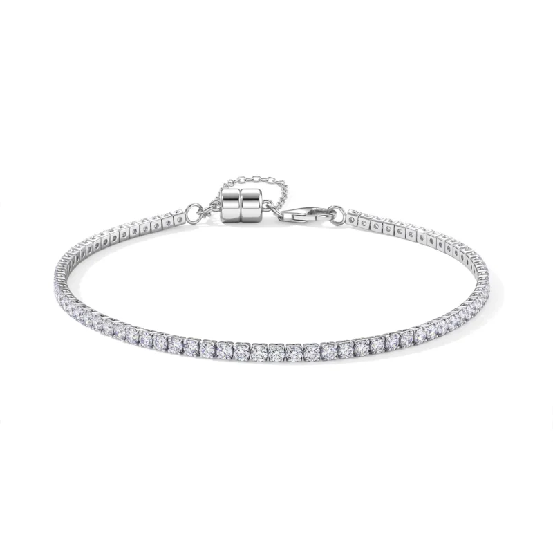 D'Joy Moissanit Armband ca. 19 cm 925 Silber Rhodiniert ca. 2,96 ct.(10-15 Werktage Lieferzeit) 2.43 ct