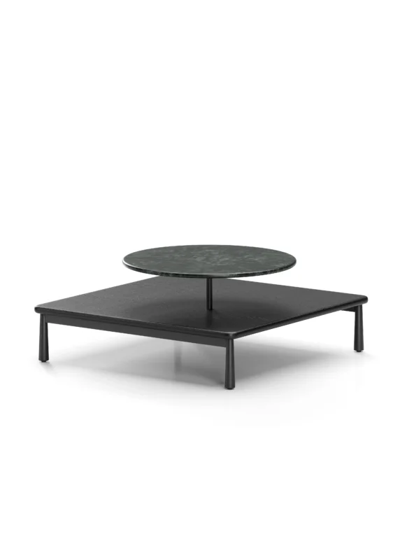 Arc Couchtisch in schwarzer Eiche, 85x85 cm von Stellar Works