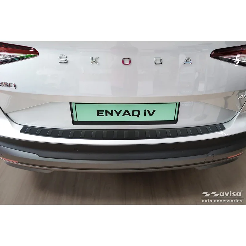 Avisa, Ladekantenschutz, Edelstahl, Mattschwarz, Passend für Skoda Enyaq iV / Enyaq Coupe iV 2022-, 'Ribs'