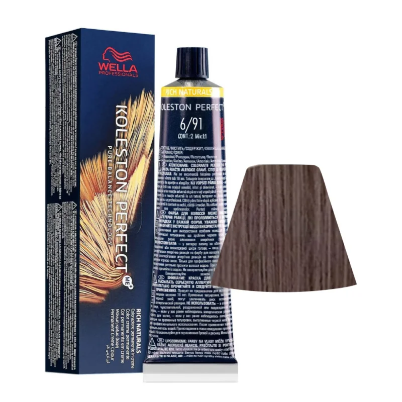 Wella Koleston Perfect Me+ Rich Naturals 6/91 Biondo Scuro Cendrè Cenere 60ml - colorazione permanente