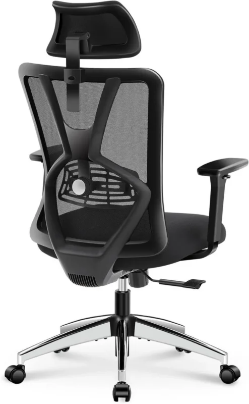 Ergonomischer Bürostuhl mit Lendenwirbelstütze, Kopfstütze & Armlehne