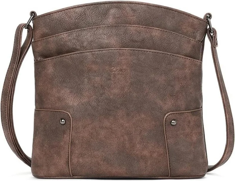 CLUCI Umhängetasche Crossbody Damen Klein Vintage Stil PU Leder