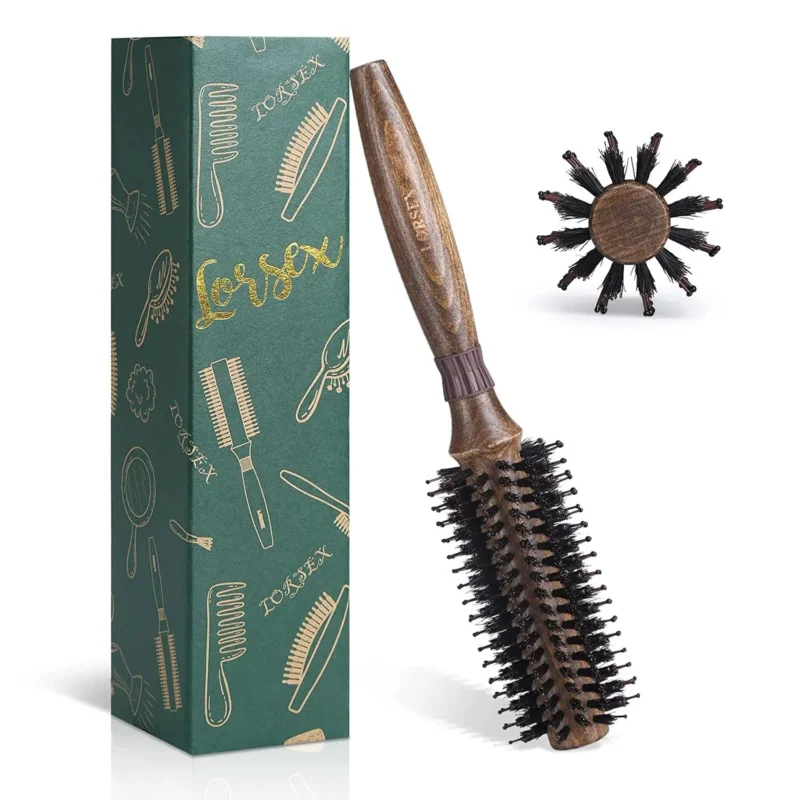 Runde Haarbürste Wildschweinborsten Nylonborsten Profi Styling Locken