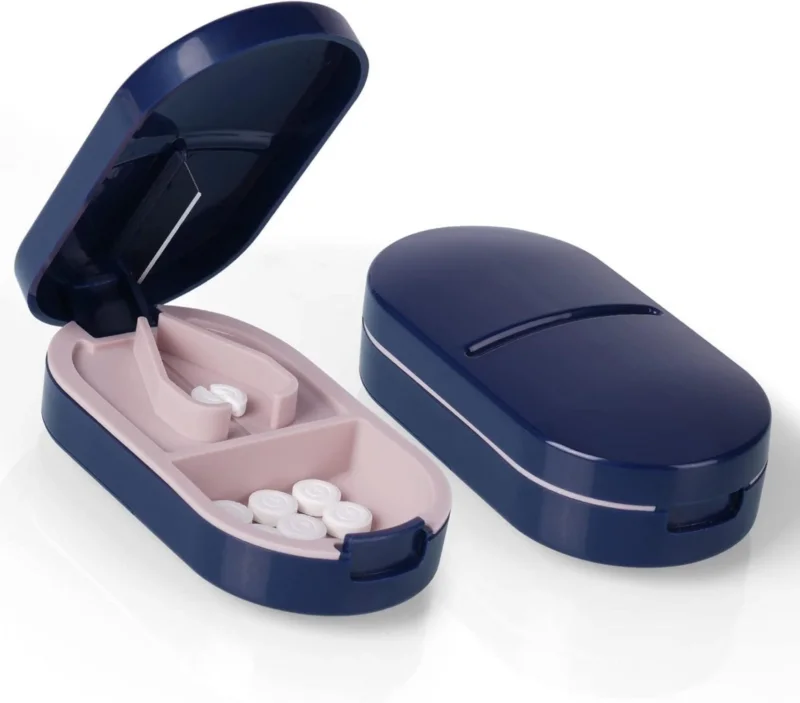 Tablettenteiler für Kleine und Große Tabletten mit Aufbewahrungsfach