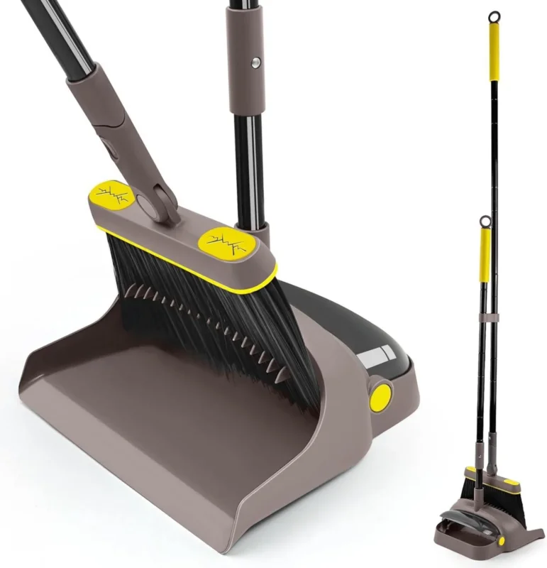 Langstieliges Besen und Kehrschaufel Set 138CM, 180 Grad