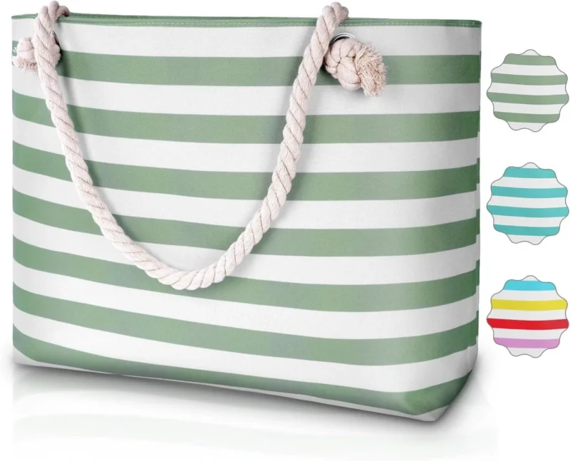 Große Wasserdichte Strandtasche mit Reißverschluss und Taschen für
