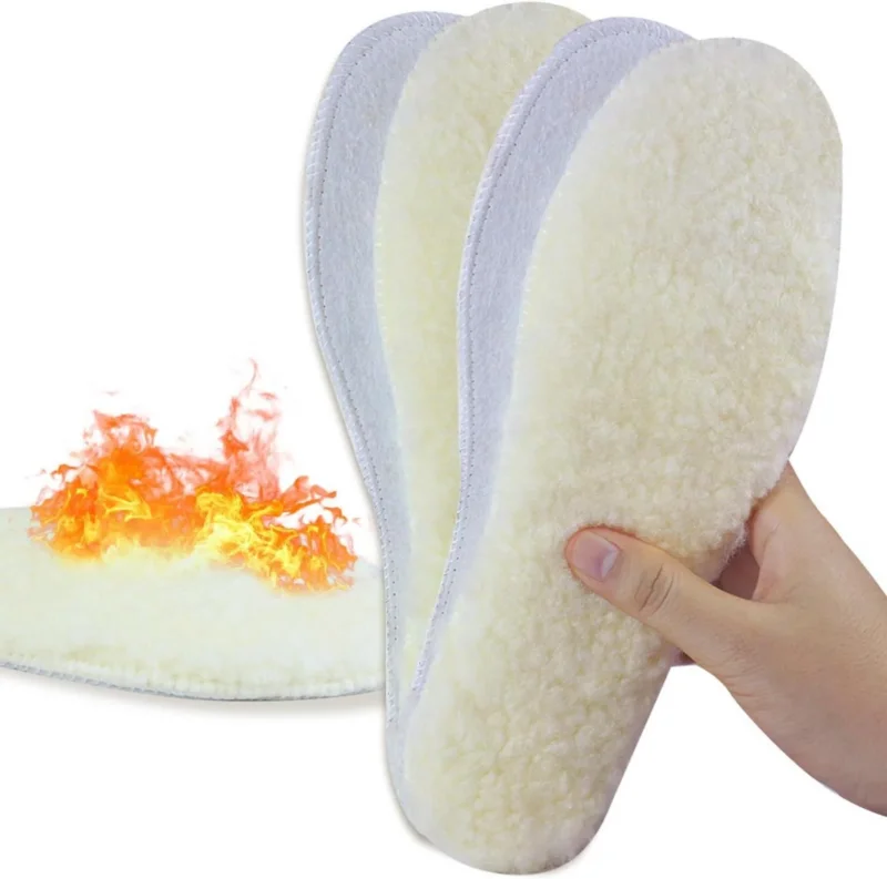 2er Set Warme Einlegesohlen aus Schafswolle für Winter