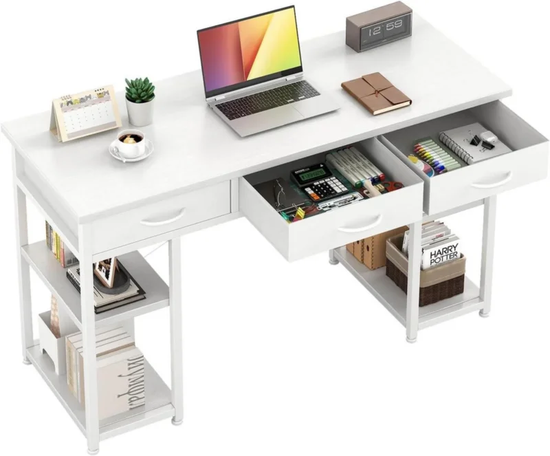 Computertisch mit Schubladen und Ablagefächern, 43 Zoll Home Office
