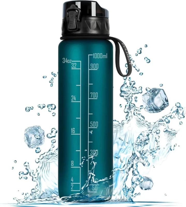 Trinkflasche 1L Sport BPA-frei Gummi-Griff für Fahrrad Outdoor