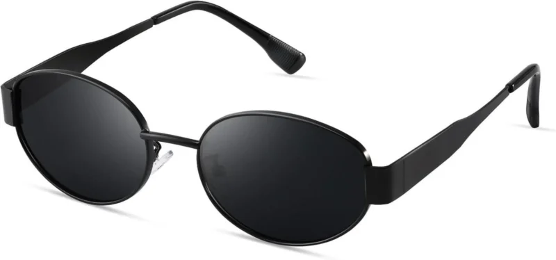 KATZENAUEN SONNENBRILLE Polarisiert Gold Vintage Oval UV400 Schutz