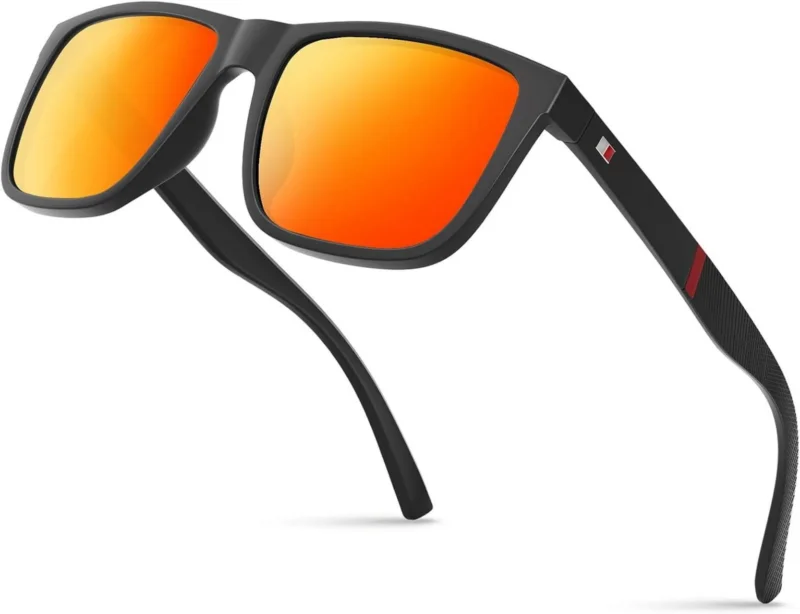 Polarisierte Sonnenbrille UV400 Schutz Retro Design Schwarz