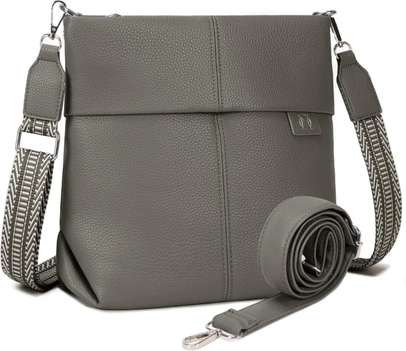 Umhängetasche Damen Mittelgroß Handtasche Crossbody Bag PU Leder 2