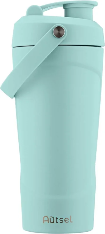 Edelstahl Protein Shaker 750ml mit Kugel und Vakuum Isolierung, BPA