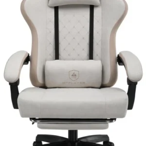 Ergonomischer Gaming Stuhl Stoff Rückenlehne 90-135° Fußstütze