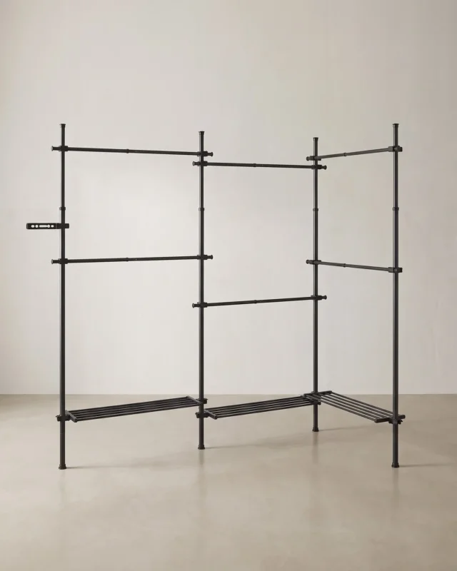 Kleiderständer – Ausziehbar – 6 Stangen – 3 Böden – Stahl – Max. Belastung 137,5 kg