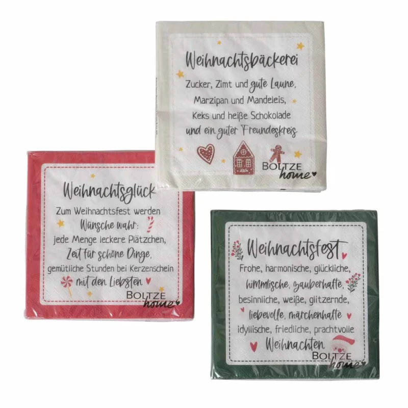 Boltze - Servietten Weihnachtsspruch Nollaig 20 Stück